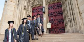 Graduates on steps of the Cathedral
