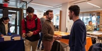 Students meeting on campus